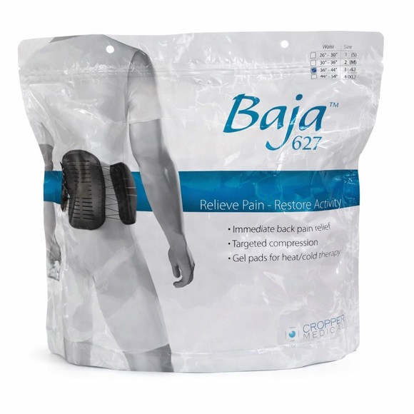 Baja Other - Baja 627 Lumbar Back Brace L 36–44” Heat/Cold Gel Pads Compression Support NEW